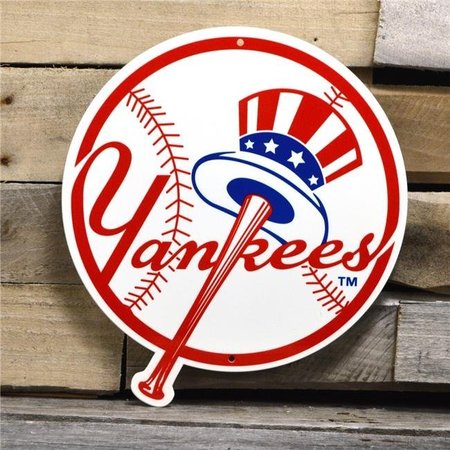 AUTHENTIC STREET SIGNS Authentic Street Signs 94005 12 in. Yankees Top Hat Steel Logo 94005